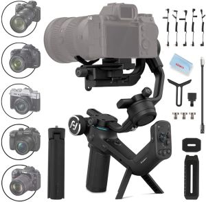Parçalar Feiyutech Scorpc Gimbal 3axis Sony A9/A7/A6300/A6400, Canon EOS R, M50,80D için Aynasız/DSLR Kameralar İçin El Taşıyıcı