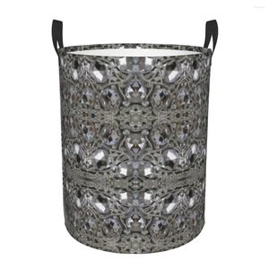 Laundry Bags Trendy Pretty Rhinestone Crystal Basket Collapsible Large Capacity Clothing Storage Bin Diamonds Jewelry Baby Hamper