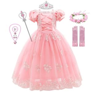 Garota Cosplay Rapunzel Dress Up Kids Christal Halloween Tule Fancy Fancy For Children Girls Birthday 240326