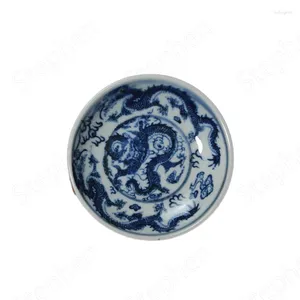 Cups Saucers Blue And White Porcelain Underglaze Coasters Vintage Tea Set Cup Holder Classical Coffee Table Dragon Pattern