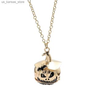 Pendant Necklaces Acrylic Halloween Happy Pumpkin Lamp Necklace Pendant Collare Fashion Festival Jewelry For Women Girls Teens Gift Party240408C3R5