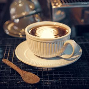 Cups Saucers kreative Kaffee Keramik Schöne Frühstück Espresso Tassen handgefertigt englisch Tee Set Tazas Desayuno Originales Tasse