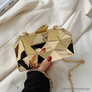 Abendtaschen Frauen Handtaschen Taschen für Frauen 2021 Clutches Mode geometrische Mini Party Abend Geldbeutel Cross Body Umhängetasche Gold Box Clutch