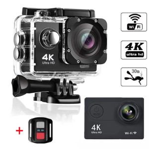 Cameras Ultra HD 4K Action Camera H9R WiFi 16MP 2" LCD 30M Waterproof 170D Remote Control Helmet Bicycle Video Camera Outdoor Sport Cam