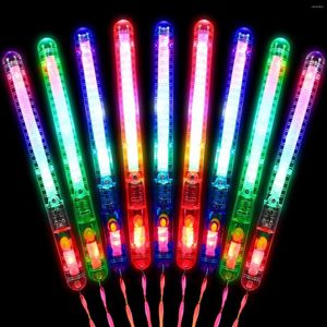 Party Decoration 12pcs Flashing LED Wand Sticks Glowing Cheer Wands Multicolor Light Up Glow In The Dark Stick For Wedding Favor