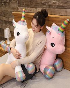 4080 cm Giant Kawaii Rainbow Unicorn Plush Toys Stuffed Unicornio Soft Pillow Dolls Lovely Animal Horse Gift for Kids Childgirls9813880