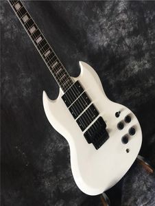 Niestandardowa gitara elektryczna SG gitara Angus Young Model SG 3 Pickup Electric Gitara z Floyd Rose Tremolo White6258860