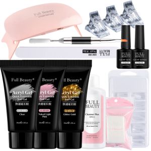 Gel 30 ml nagelförlängningssats klar Acrygel Quick Builder Set Nail Forms Tips UV Gel Polish Base and Top Coat Manicure Tools GL1901C