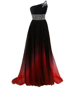 2018 Moda OneShouder lantejous Aline Long Prom Vestres com Distras de Festa Plus Size de Binde