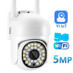 Telecamere YI IoT 5MP WiFi PTZ Camera da esterno IP Security IP Camera 5GHz CCTV Sorveglianza Rilevamento Motion Tracciamento Auto Google Home