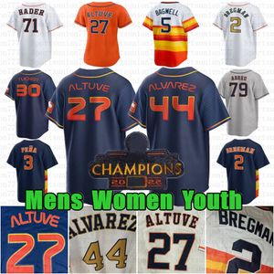 27 Jose Altuve Özel Beyzbol Formaları Alex Bregman Jeremy Pena Yordan Alvarez Kyle Tucker Ronel Blanco Josh Hader Justin Verlander Framber Valdez Jose Abreu Biggio