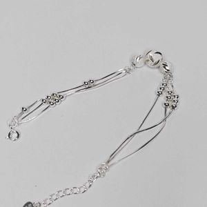 VAC bracelet Sterling Silver Bracelet Lucky Four leaf Grass Hand Jewelry 990 Sterling Silver Light Luxury High Level Adjustable Qixi Gift