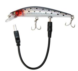 USB LED Recarregável Twitching Fish Lure isca de isca elétrica vibração de pesca vibração Triple Roble Ganch