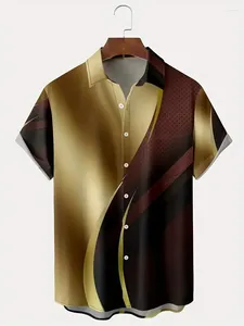 Мужские повседневные рубашки 3D Графическая графическая рубашка с короткими рукавами.
