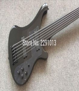 Custom 6 Strings Black 4003 Electric Bass Guitar Black Hardware Fretboard Fretless senza intarsio Top Selling88884935