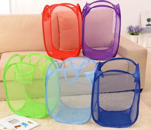 Foldable Mesh Laundry Basket Pop Up Mesh Hamper Washing Clothes Bag Storage Bin Dirty Clothes Basket KKA23062891018