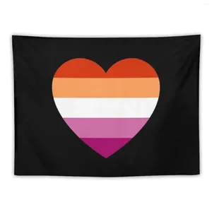 Wandteppiche Lesben Pride Flag Heart Gapestry Schlafzimmer Organisation und Dekoration Dinge, um den Raum zu dekorieren