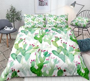 Set di biancheria da letto Copertina di copertura del piumino Cactus Acqua Set di pianta verde Microfiba morbida per ragazzi da letto da letto per ragazzi