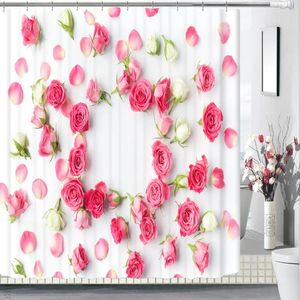 Shower Curtains 3D Big Bunch Of Red Roses Pattern Bath Curtain Waterproof Fabrics Bathroom Home El Products