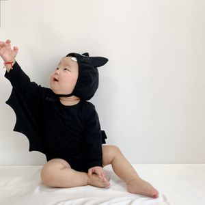 Halloween Baby Black Bat Cosplay Baby ROMPERS Neugeborene Sets Kinder Jumpsuit Neugeborene Mädchen Jungen Kostüme Overalls Kleidung Jumpsuit Kid Bodysuit 66-90