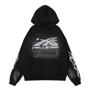 Hellstar 2024 Men Hoodiesカップルパーティースタイルカジュアルパーカー印刷パターンウォームヒップホップクラシックスタイルブラックカラー240408