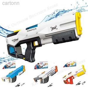 Gun Toys New Water Gun Electric and Manual Integrated Large Capacity Water Spray Toys Children Summer Beach Outdoor Fight Fantasy Toys 240408