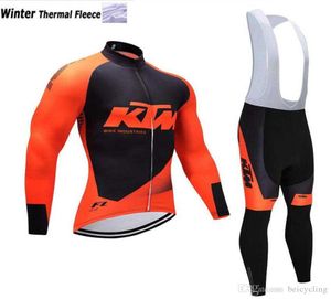 2018 Thermal Fleece Cycling Jersey Long Sleeve und Cycling Bib Hosen Cycling Kits Riemen Ciclismo Bicicletas MTB Sports Wear B191109565629