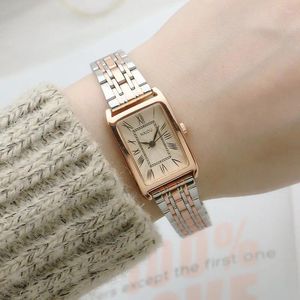 Wristwatches Watches For Women Rectangular Roman Scale Ladies Steel Strap Watch Fashion Trend Thin Quartz Reloj Para Mujer