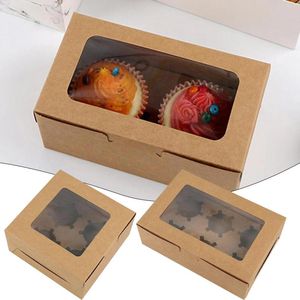 Present Wrap 2/4/6 Piece Paper Cup Cake Packaging Box Kraft Mafen Egg Tart Son Ice Container