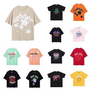 SP5der Tshirt Erkek Kadın Tasarımcı T-Shirt Street Giyim Hiphop Moda Marka Örümcek Web Mektubu Baskı Kısa Kollu Erkek Pamuk Yaz Giyim Giyim Giyim Teate Teat Cm