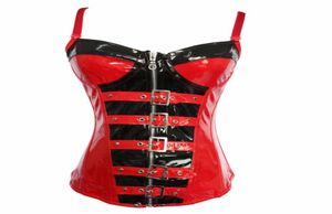 Sexy Red PVC Push Up Corset Punk Rock Rock Gótico Espartilho Vinil Lingerie CorsElet steampunk Top Bustier PS Tamanho S-XXL5212935