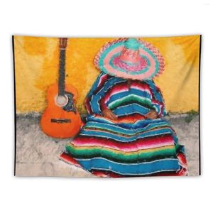 Tapisserier Siesta - Mexikansk man har en under sin sombrero tapestry väggdekor som hänger estetik för rumshusdekoration