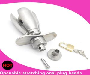 Metal Openable Anal Plugs Pesados ânus Lock Lock With Handles Sex Toy Game Device de jogo Virginity Lock A1742214513