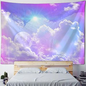 Tapestries Sky Cloud Wall Hanging Tapestry Art Deco Blanket Curtain At Home Bedroom Living Room Decoration