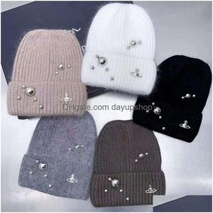 Hats, Scarves & Gloves Sets Designer High Quality New Autumn Winter Hats Western Empress Dowagers Woolen Pile Up Hat Large Head Circum Dhqpe