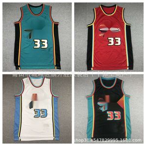 Grant Jersey Pistons Hill gesticktes Basketball -Trikot -Sportweste