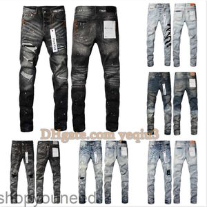 Jeans lila Jeans Designer Jeans für Herren Straight Skinny Hosen Jeans Baggy Denim European Jean Hombre Herren Hosen Hosen Biker Stickerei Rippt für Trend 29-40