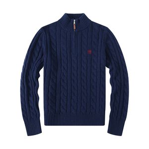 Moda de moda masculina Primavera e outono Novo alteração casual de alta qualidade com zíper bordado para suéter masculino Sweater de suéter masculino Pullover de algodão