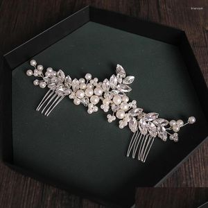 Haarklammern Barrettes Perle Blume Kamm Kopfschmuck Zubehör Braut Tiara Kristall Ornamente handgefertigt