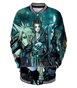 Final Fantasy VII 3D Stampa da baseball Giacca da uomo Bomber Bomber esterno Cloud Strife College Baseball Uniform Costume 7080380