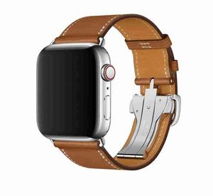 För Apple Watch Band Series 7 6 5 4 3 2 1 Se äkta läderarmband Apple Watch 45mm 41mm 44mm 40mm 42mm 38mm rem för IWATCH2832237