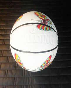 Yeni Moda Spalding Sup Butterfly Beyaz Basketbol Sınırlı Üretim Boyutu 7 Sokak Giyim Giyinç PU Deri Basketbol Balo Kızı BA6953993