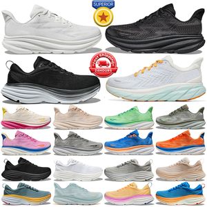 Designer Running Shoes Men Women Clifton 9 Bondi 8 Triple Black White Olive Haze Mens Womens Trainers Sport Outdoors Sneakers