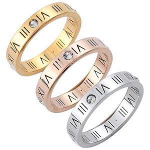 Hot Selling Titanium Steel Digital Ring Mood Simple Gold Fashion Lovers smycken