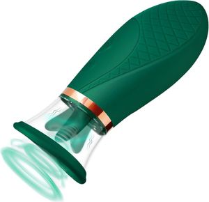 Klitoralsaugende Vibrator Sex Toys, 3 Saugen 9 Licking-Modi Brustwarzen Klitoris Trottel für schnelle Orgasmus, Zungenvibratoren Erwachsene Spielzeug für Frauen Paare-Green
