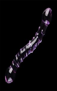 180x30mm Glass Sex Toys Double Head Dildo Crystal Penis Anal Butt Plug Vagina Female Male Gay Masturbation1609395