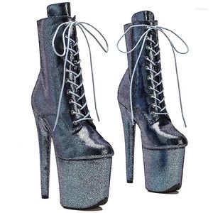 Scarpe da ballo laijianjinxia moda vera pelle vera in pelle superiore 20 cm/8 pollici che balla la piattaforma di tacchi ad alta piattaforma da donna stivali moderni 207