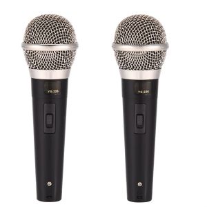 Microphones 2Pcs Handheld Karaoke Microphone Professional Wired Dynamic Microphone Clear Voice Mic for Karaoke Part Vocal Music Performance