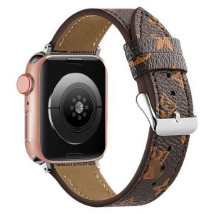 Luxus Apple Watch Band 38 40 41 42 44 45 49 mm Blume Leder Uhren Armband für iWatch 8 7 6 5 4 SE Designer Watchbänder LX00510