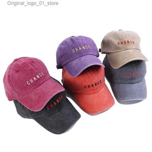 Ball Caps Fashion Letter Embroidered Baseball Hat Casual Hat Mens Adjustable Washable Cotton Retro Button Hat Q240408